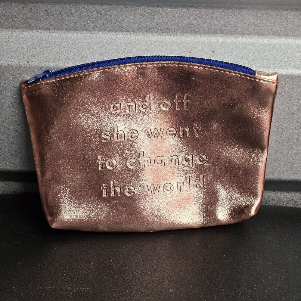 Inspirational Quote Makeup Bag Cosmetic Pouch “And Off She Went To Change The...